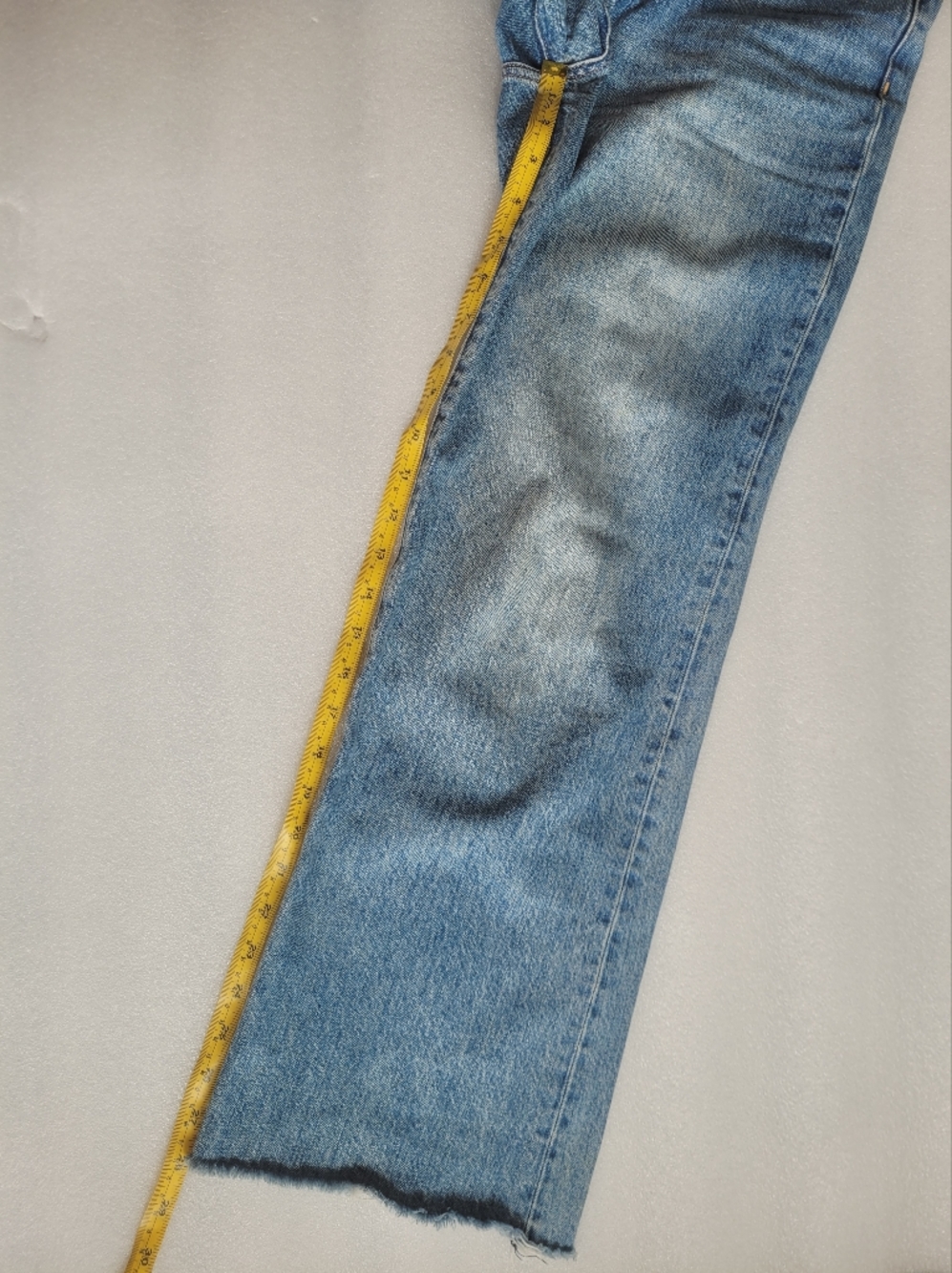 Denim Forum Farrah Wide Leg High Rise Crop Jeans Raw Hem Blue 25 - Picture 16 of 16